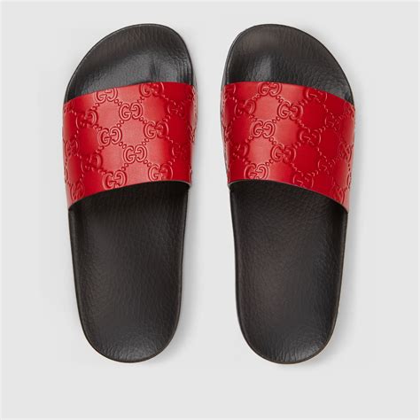 womens gucci signature slide sandal|affordable Gucci slides.